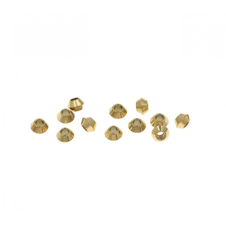Ατσάλινη χάντρα ροδέλα κωνική 4x2,5mm και Φ1,6mm σε χρυσό, κατάλληλη για την κατασκευή κοσμημάτων-ανά τεμάχιο