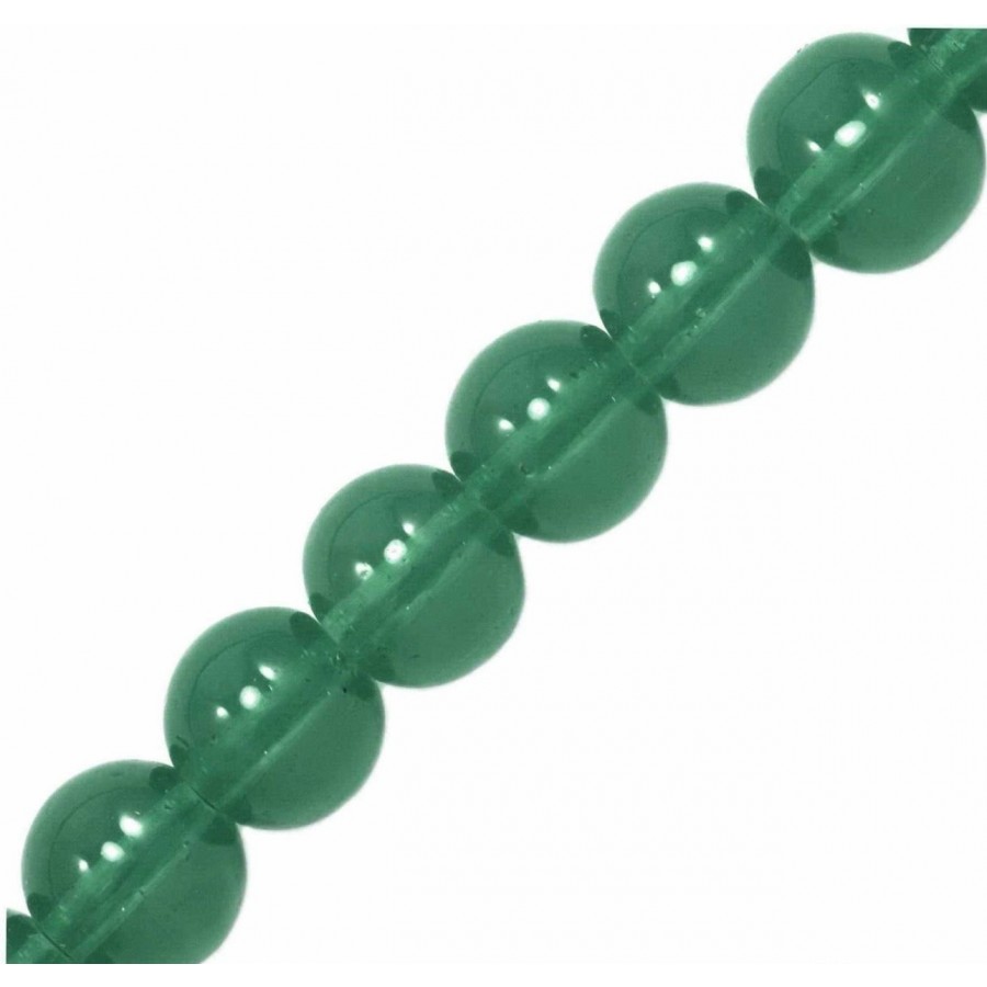 Γυάλινη χάντρα jade στρογγυλή 6mm σε πράσινο διάφανο χρώμα, κατάλληλη για την κατασκευή κοσμημάτων-τιμή ανά χάντρα