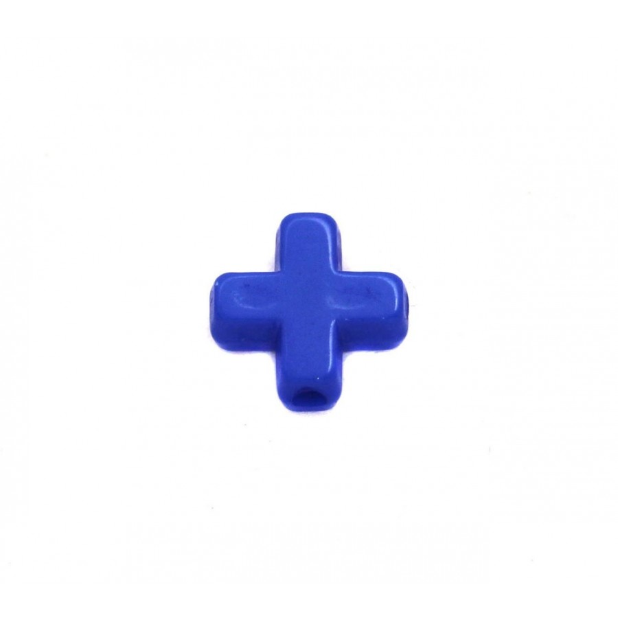 Χάντρα μικρός ccb σταυρός  σε μπλε χρώμα-ανά τεμάχιο
