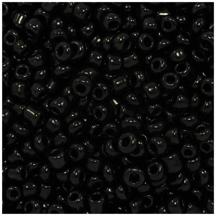 Γυάλινη χάντρα ροκάι No12 (~1,9mm) σε μαύρο χρώμα, κατάλληλη για την κατασκευή κοσμημάτων-τιμή ανά συσκευασία 20 γραμμ.