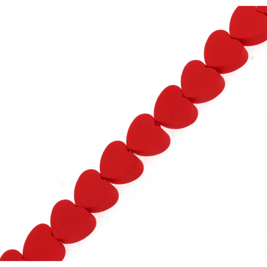Χάντρα φίμο κόκκινη καρδιά 10mm τιμή ανα τεμάχιο