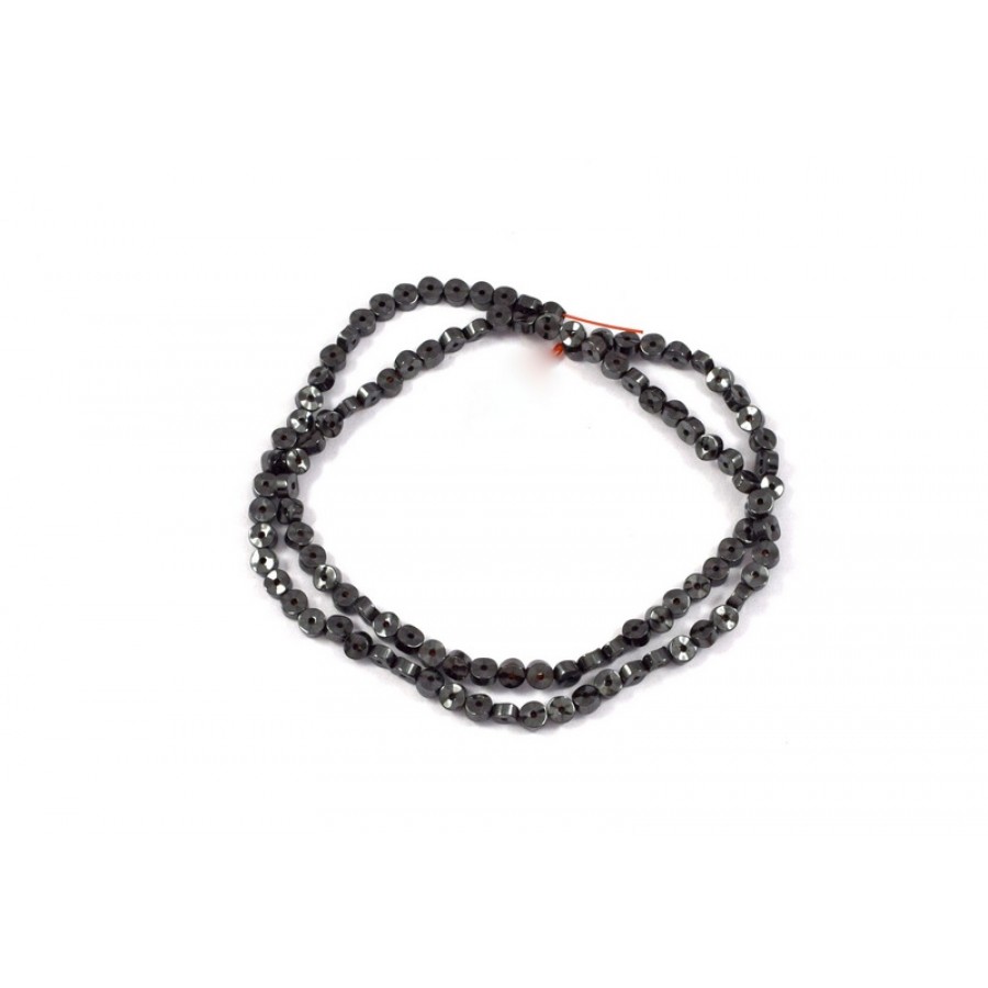 Αιματίτης (Hematite) περαστός μίνι 2X4mm σε μαύρο χρώμα και σχήμα  ντονατ κυματιστό.Ανα τεμάχιο  