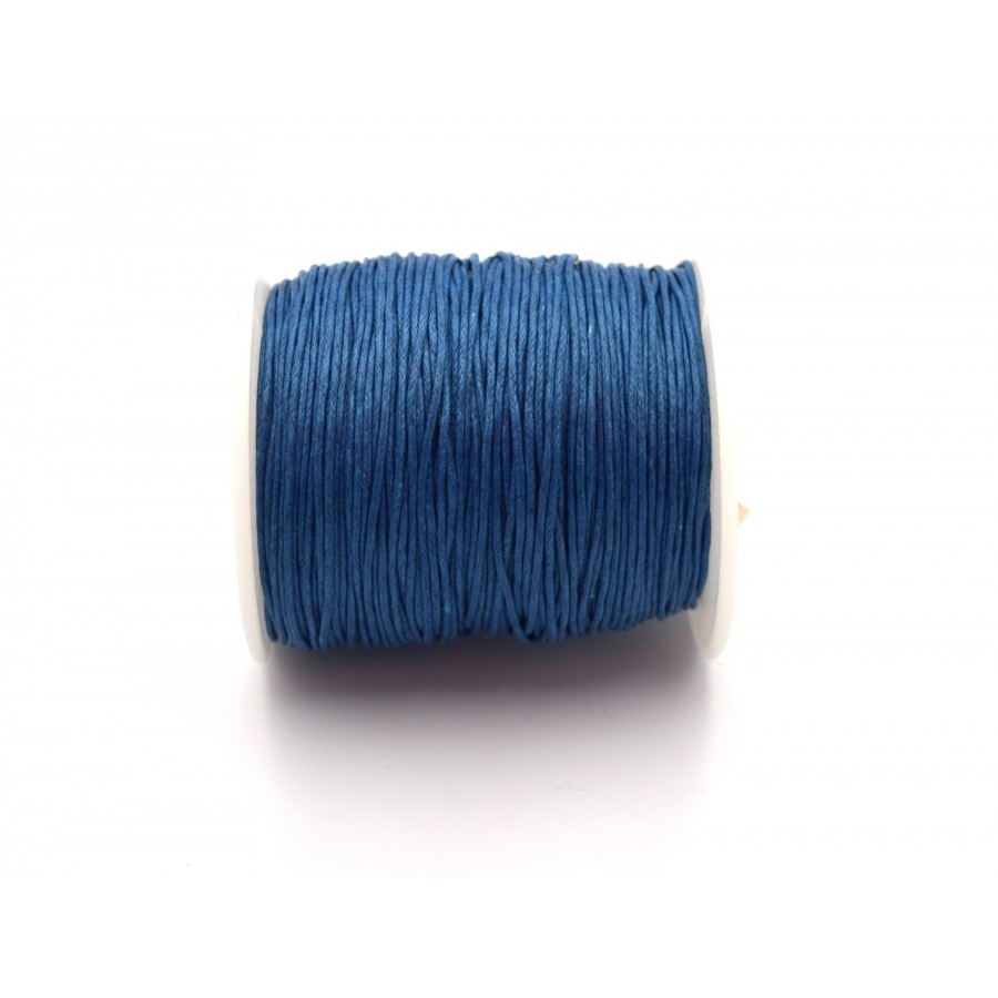 Κορδόνι υφασμάτινο κερωμένο 1mm σε μπλε σιέλ χρώμα - τιμή ανά μέτρο