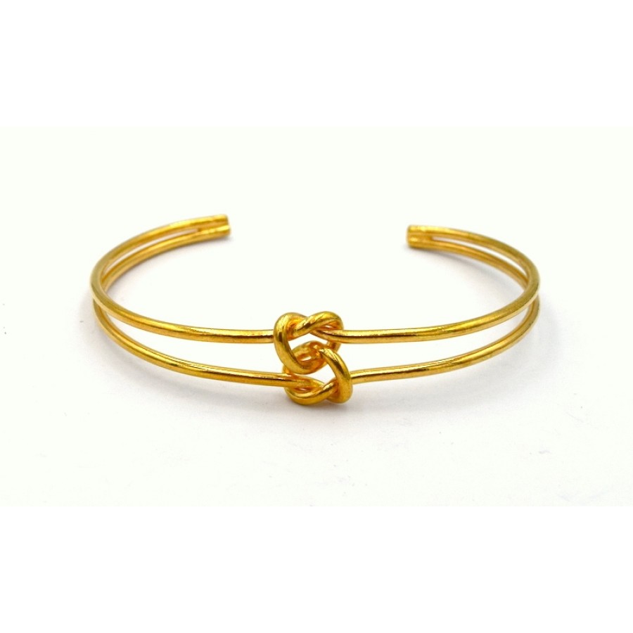 Βραχιόλι ορειχάλκινο διπλός κόμπος σε επίχρυσο-ανά τεμάχιο