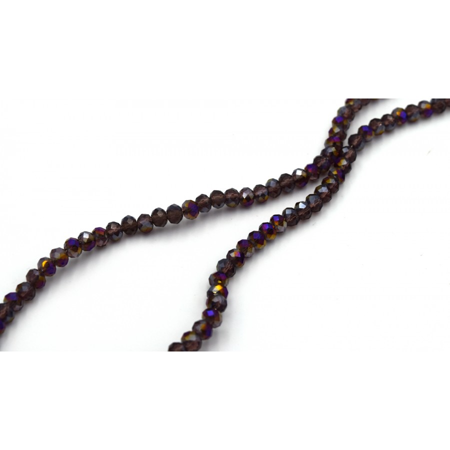 Ροδέλα κρύσταλλο μελί μωβ ιριζέ χρώμα 6mm σε σειρά - τιμή ανά σειρά