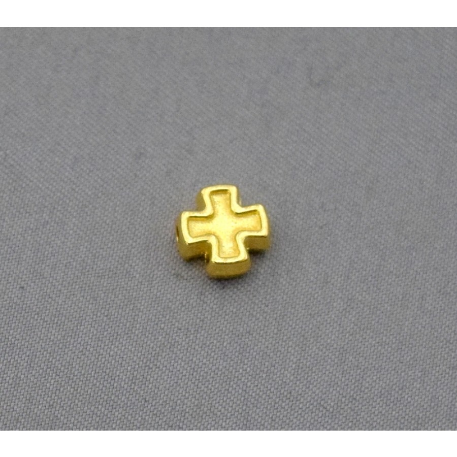Μεταλλικός μικρός σταυρός περαστός κατάλληλος για μαρτυρικά,σε χρυσαφί-ανά τεμάχιο