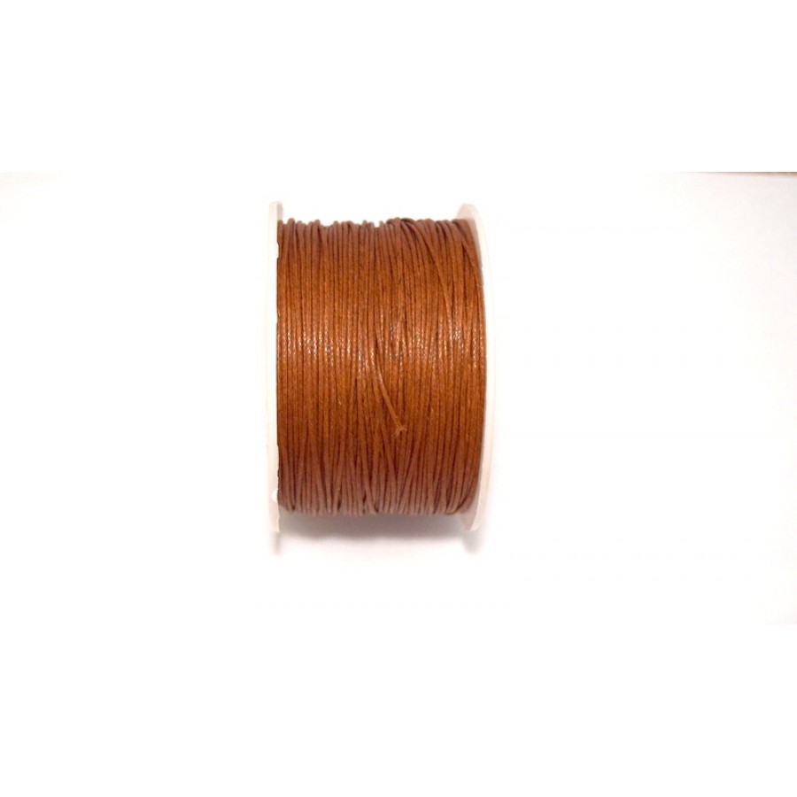 Κηρόσπαγγος βαμβακερός 1mm σε καφέ σκούρο (καμελ) χρώμα. Ανα μέτρο