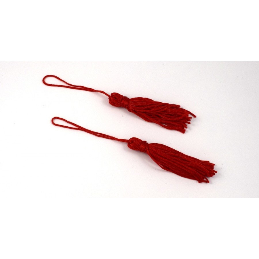 Φούντα Rayon 55-60mm σε κόκκινο χρώμα, κατάλληλη για γούρια-τιμή ανα τεμάχιο 