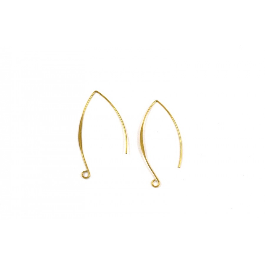 Μεγάλος μεταλλικός γάντζος σκουλαρικιού μπρονζέ μάτ -τιμή ανα ζευγάρι