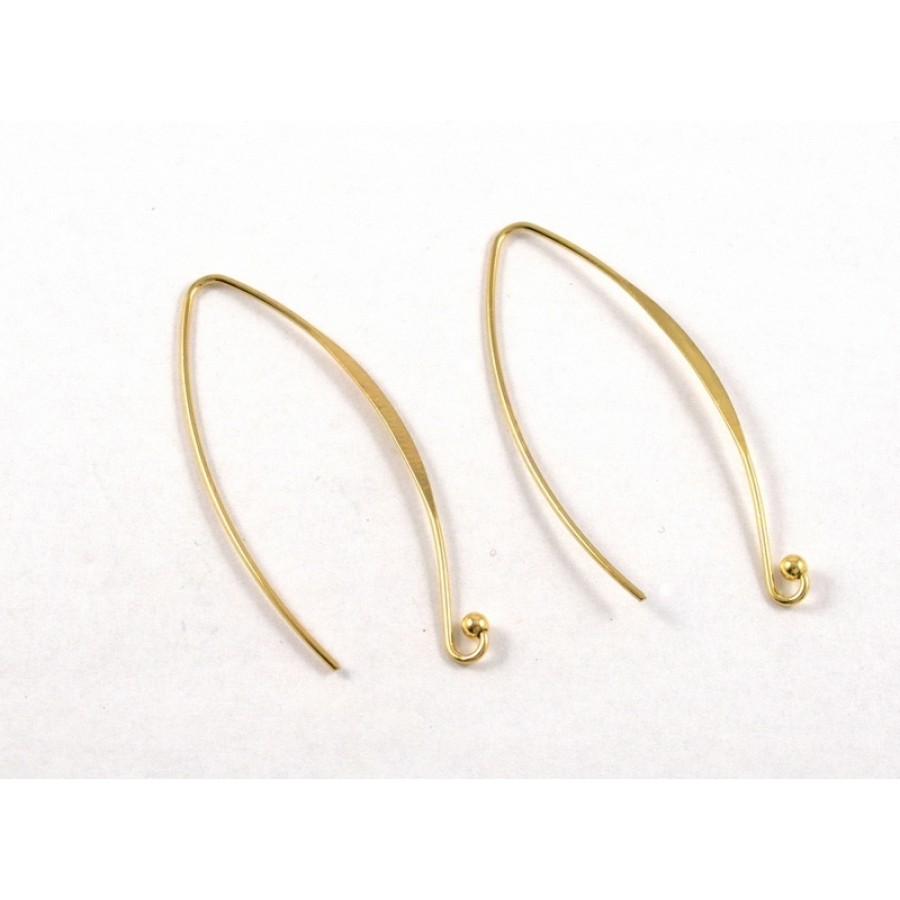 Ορειχάλκινο σκουλαρίκι μακρύς γάντζος σε χρυσαφί-ανα ζευγάρι