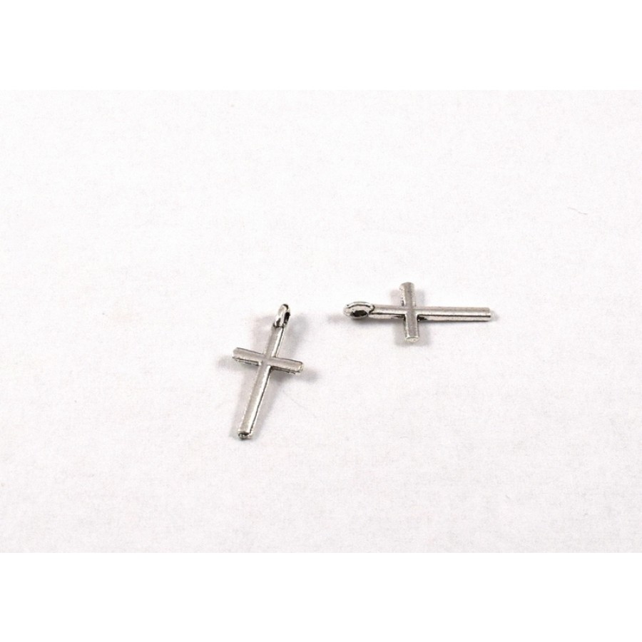 Μεταλλικός λεπτός σταυρός  επάργυρος αντικέ-ανα τεμάχιο