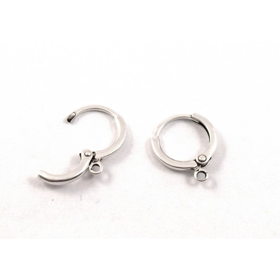 Κρίκος ορειχάλκινοςγια σκουλαρίκι με κρικάκι σε ασημί αντικέ-ανα ζευγάρι