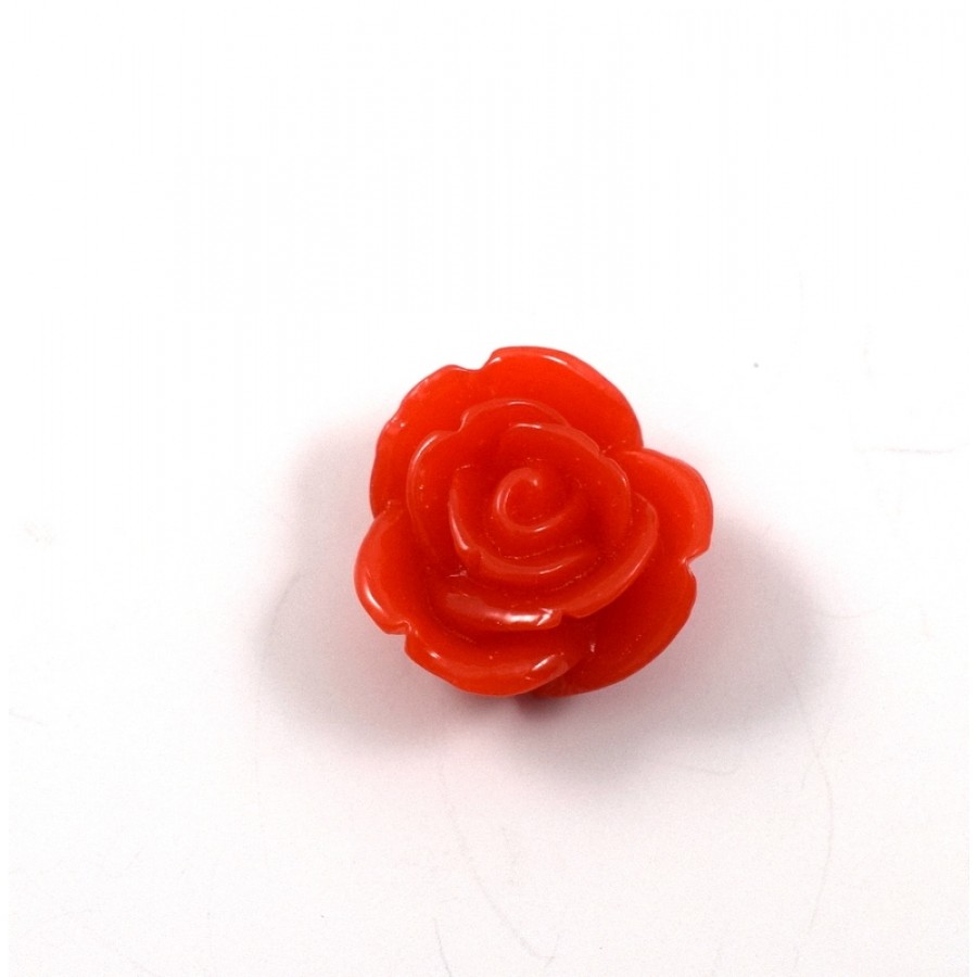Χάντρα ακρυλική τριαντάφυλλο 14mm σε κόκκινο χρώμα-ανα τεμάχιο