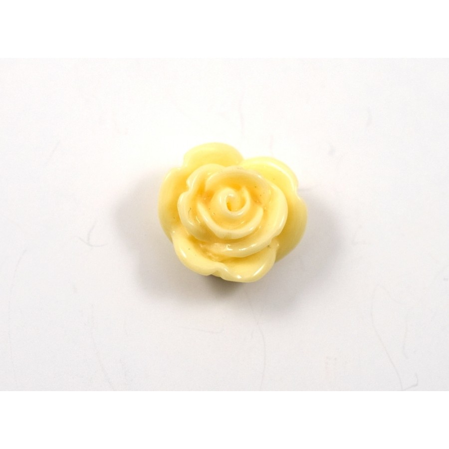 Χάντρα ακρυλική τριαντάφυλλο 14mm σε εκρού χρώμα-ανα τεμάχιο