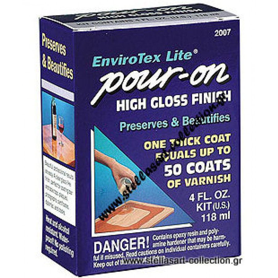Υγρο Γυαλι POUR ON (ENVIROTEX LITE) 118ml(2 μπουκαλακια για να κανετε την ανάμιξη)