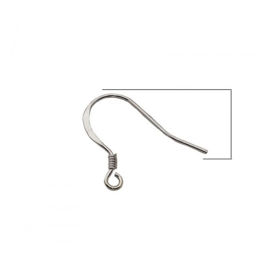 Γάντζος  σκουλαρικιού με ΕΛΑΤΗΡΙΟ,από ασήμι 925- 15mm μάκρος     τιμή ανα ζευγάρι