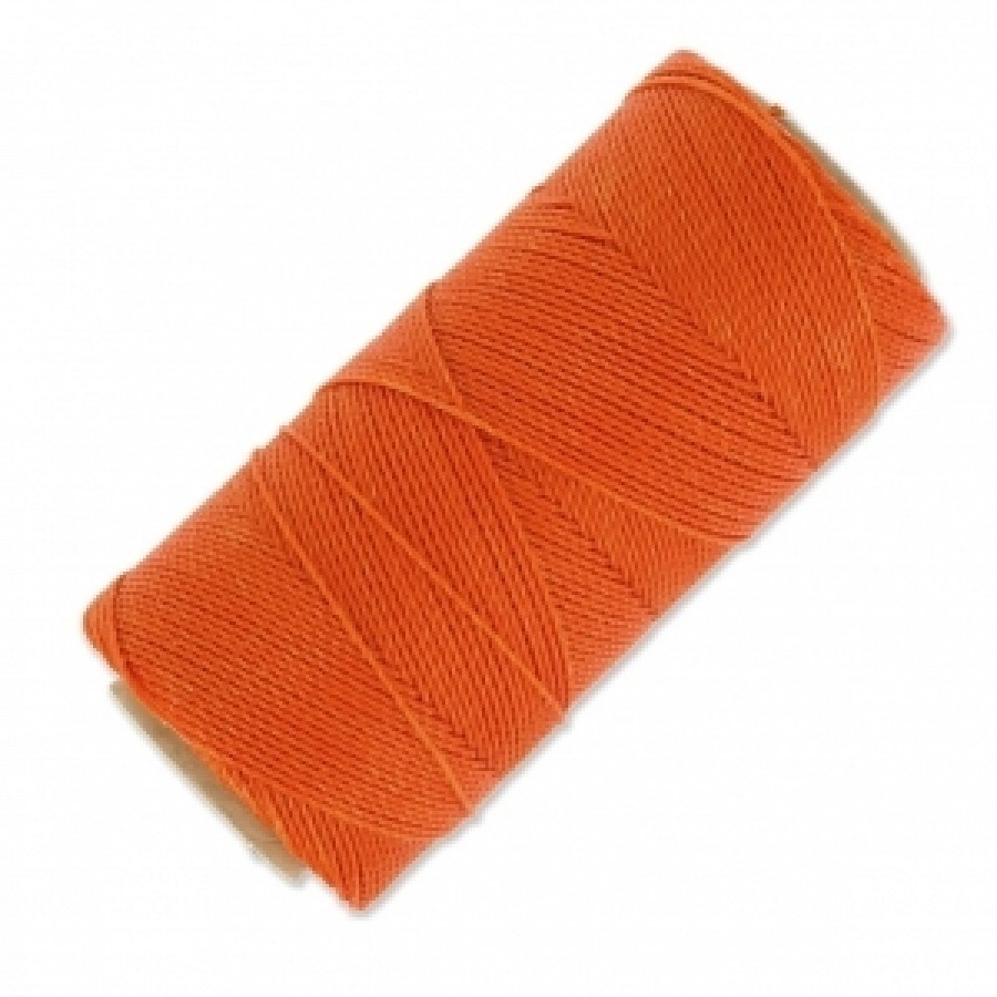 Κερωμένο κορδόνι Linhasita 1mm με ελαφρύ κέρωμα σε πορτοκαλί χρώμα-ανά μέτρο/ιδανικό για να φτιάξεις χειροποίητα κοσμήματα μακραμέ