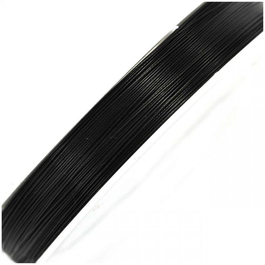 Ατσαλόσυρμα πλαστικοποιημένο σε μαύρο χρωμα 0.45mm - τιμη ανα καρουλι 100 μέτρων
