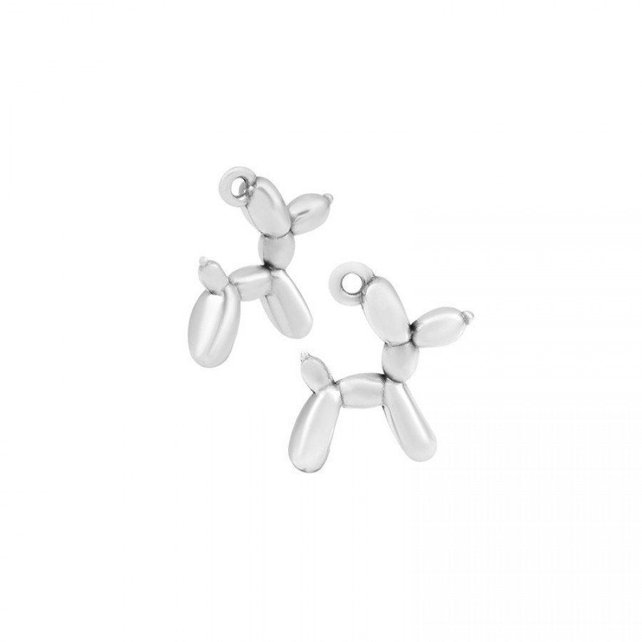 Κρεμαστό μοτίφ φουσκωτός σκύλος balloon σε επάργυρο αντικέ, κατάλληλο για την κατασκευή κοσμημάτων-ανά τεμάχιο
