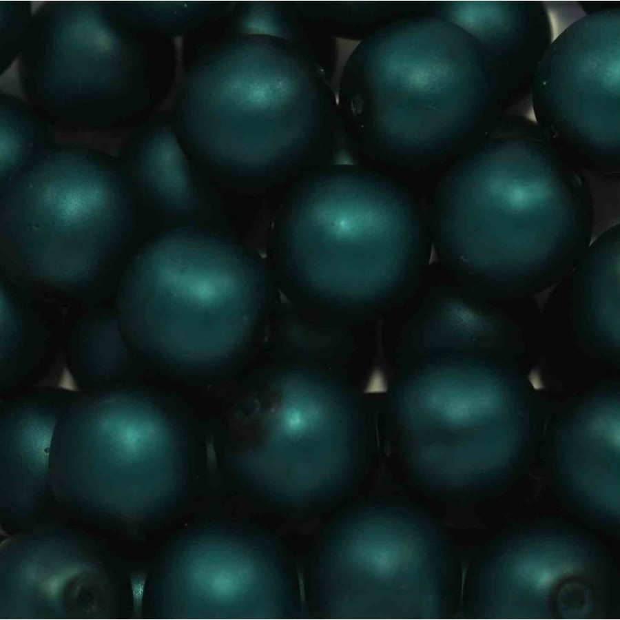 Γυάλινη πέρλα Preciosa 8mm (με τρύπα 0,7mm) σε κυπαρισσί ματ χρώμα, κατάλληλη για την κατασκευή κοσμημάτων-τιμή ανά τεμάχιο