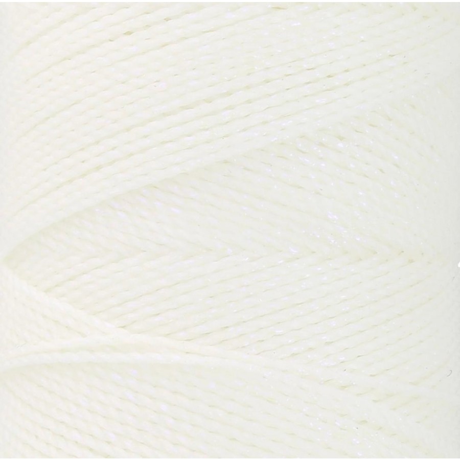 Κερωμένο κορδόνι Linhasita 1,2mm με ελαφρύ κέρωμα σε λευκό μεταλλικό, ιδανικό για να φτιάξεις χειροποίητα κοσμήματα μακραμέ-ανά μέτρο