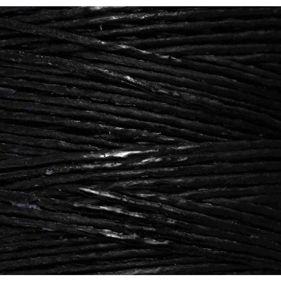 Κορδόνι κηρόσπαγγος κερωμένος 1mm σε μαύρο χρώμα-Τιμή ανά μέτρο