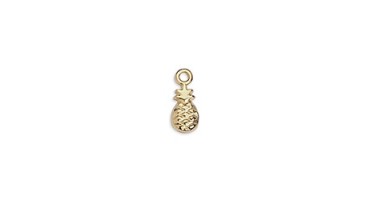 Κρεμαστό μοτίφ mini ανανάς 5x12mm σε επίχρυσο (24K) κατάλληλο για την κατασκευή κοσμημάτων- τιμή ανά τεμάχιο