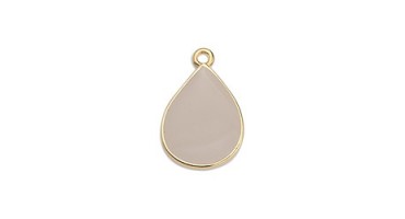 Μοτίφ κρεμαστή σταγόνα σε επίχρυσο (24Κ) με dusty pink σμάλτο, κατάλληλη για την κατασκευή κοσμημάτων-ανα τεμάχιο