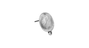 Σκουλαρίκια fingerprint με 1 κρικάκι σε ασημί αντικέ με καρφί τιτανίου, κατάλληλα για την κατασκευή κοσμημάτων-ανά ζευγάρι(τα κουμπώματα δεν συμπεριλαμβάνονται)