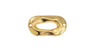 Μεταλλικό εξάρτημα παρ/γραμμο οργανικό με δύο τρύπες σε επίχρυσο (24Κ) κατάλληλο για την κατασκευή κοσμημάτων-τιμή ανά τεμάχιο