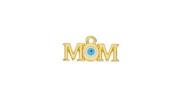 Κρεμαστό μοτίφ MOM με μάτι σε επίχρυσο (24Κ), κατάλληλο για την κατασκευή κοσμημάτων-ανά τεμάχιο