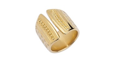 Δαχτυλίδι φαρδύ 17mm με ethnic patterns σε επίχρυσο(24Κ)-ανα τεμάχιο