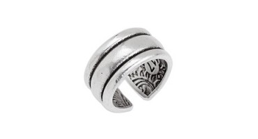 Δαχτυλίδι layers 17mm με εσωτερικό floral σχέδιο ασημί αντικέ-ανα τεμάχιο