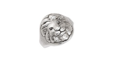 Δαχτυλίδι  με κεφάλι λιονταριού  σε ασημί αντικέ-ανα τεμάχιο