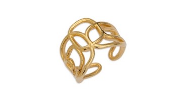 Mεταλλικό δαχτυλίδι περίγραμμα με mixed σχήματα επίχρυσο τιμή ανα τεμάχιο