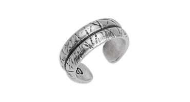 Δαχτυλίδι διπλή μπάρα με χαρακιές επάργυρο σε ασημί αντικέ - τιμή ανά τεμάχιο