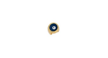 Μάτι περαστό grip-it για πλακέ κορδόνι 5x2,5mm σε επίχρυσο (24Κ) με σκούρο μπλε σμάλτο, κατάλληλο για την κατασκευή κοσμημάτων-ανά τεμάχιο