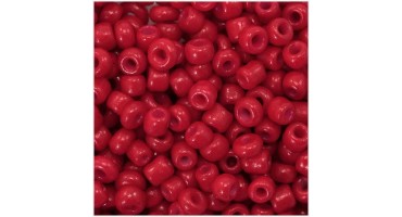 Γυάλινη χάντρα ροκάι No8 (~2,9mm) σε κόκκινο ματ χρώμα, κατάλληλη για την κατασκευή κοσμημάτων-τιμή ανά συσκευασία 20 γραμμ.