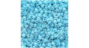 Γυάλινη χάντρα ροκάι No8 (~2,9mm) σε μπλε air blue χρώμα, κατάλληλη για την κατασκευή κοσμημάτων-τιμή ανά συσκευασία 20 γραμμ.