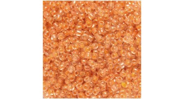 Γυάλινη χάντρα ροκάι No8 (~2,9mm) σε πορτοκαλί διάφανο χρώμα, κατάλληλη για την κατασκευή κοσμημάτων- τιμή ανά συσκευασία 20 γραμμ.