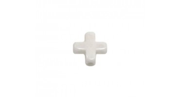 Χάντρα μικρός ccb σταυρός 8.5mm με τρύπα 1.5mm σε λευκό χρώμα  τιμή ανα τεμάχιο