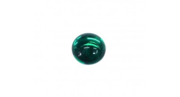 Πέτρα γυάλινη καθρέπτης,στρογγυλή καμπουσόν 8mm σε πράσινο emerald χρώμα-ανα τεμάχιο