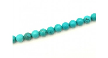 Τυρκουάζ (Turquoise) σε χρώμα τυρκουάζ και σχήμα στρογγυλό 6mm.-τιμή ανα χάντρα
