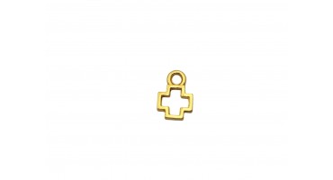 Μεταλλικός κρεμαστός σταυρός περίγραμμα σε χρυσαφί, κατάλληλος για την κατασκευή των κοσμημάτων και των μαρτυρικών σου-ανά τεμάχιο