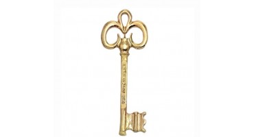 Κρεμαστό διακοσμητικό κλειδί που γράφει "κάθε ευτυχία και χαρά" σε χρυσαφί-ανα τεμάχιο