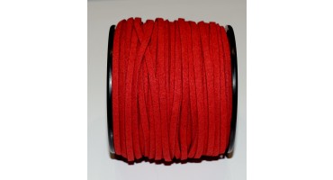 Κορδόνι σουέτ 3mm για την κατασκευή των κοσμημάτων και των μαρτυρικών σου, σε κόκκινο χρώμα-ανά μέτρο