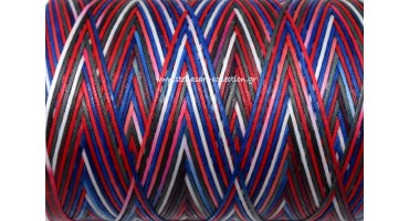 Κερωμένο κορδόνι μούλτι σε απόχρωσεις κοκκινο-μπλε  1mm     Τιμή ανα μέτρο