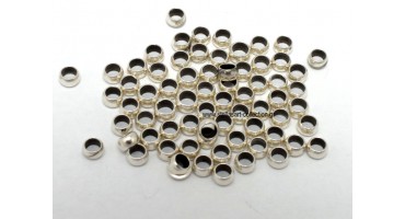 Στοπάκια για κορδόνια 3,5mm (με τρύπα Ø2,4) σε ασημί, κατάλληλο για την κατασκευή κοσμημάτων-τιμή ανά συσκευασία 10τμχ