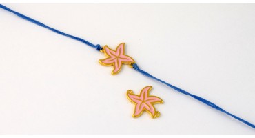 Μεταλλικό μοτίφ αστερίας με κρικάκια στις ακρες 23 x 25 mm κατάλληλα και για μακραμέ σε επίχρυσο με ροζ σμάλτο τιμή ανα τεμάχιο