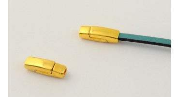 Μεταλλικό μαγνητικό κούμπωμα 17 x 5 mm στενό πλακέ κορδόνι-δέρμα 3x2mm σε ΕΠΊΧΡΥΣΟ τιμή ανα κούμπωμα